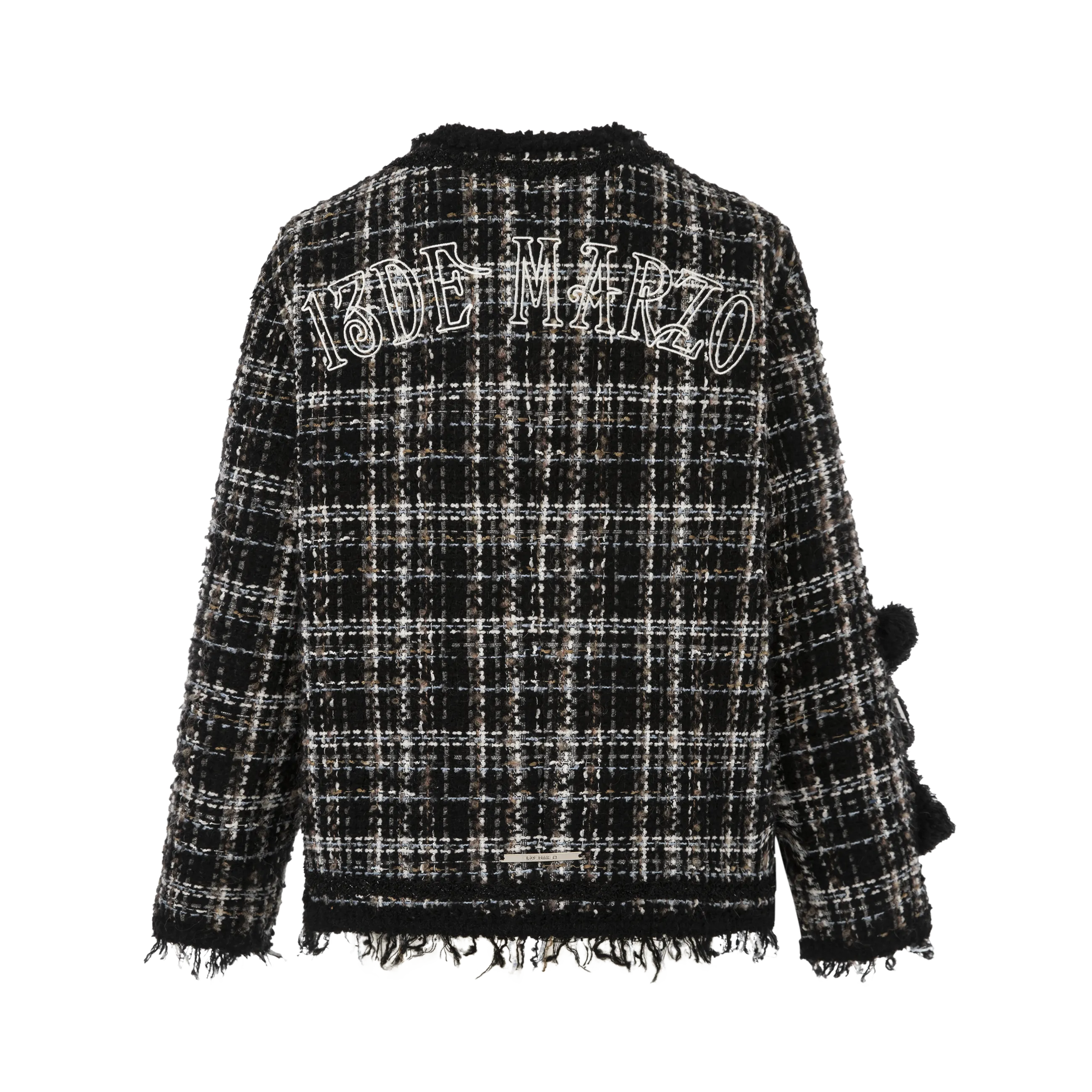 13DE MARZO Badge Punk Tweed Coat
