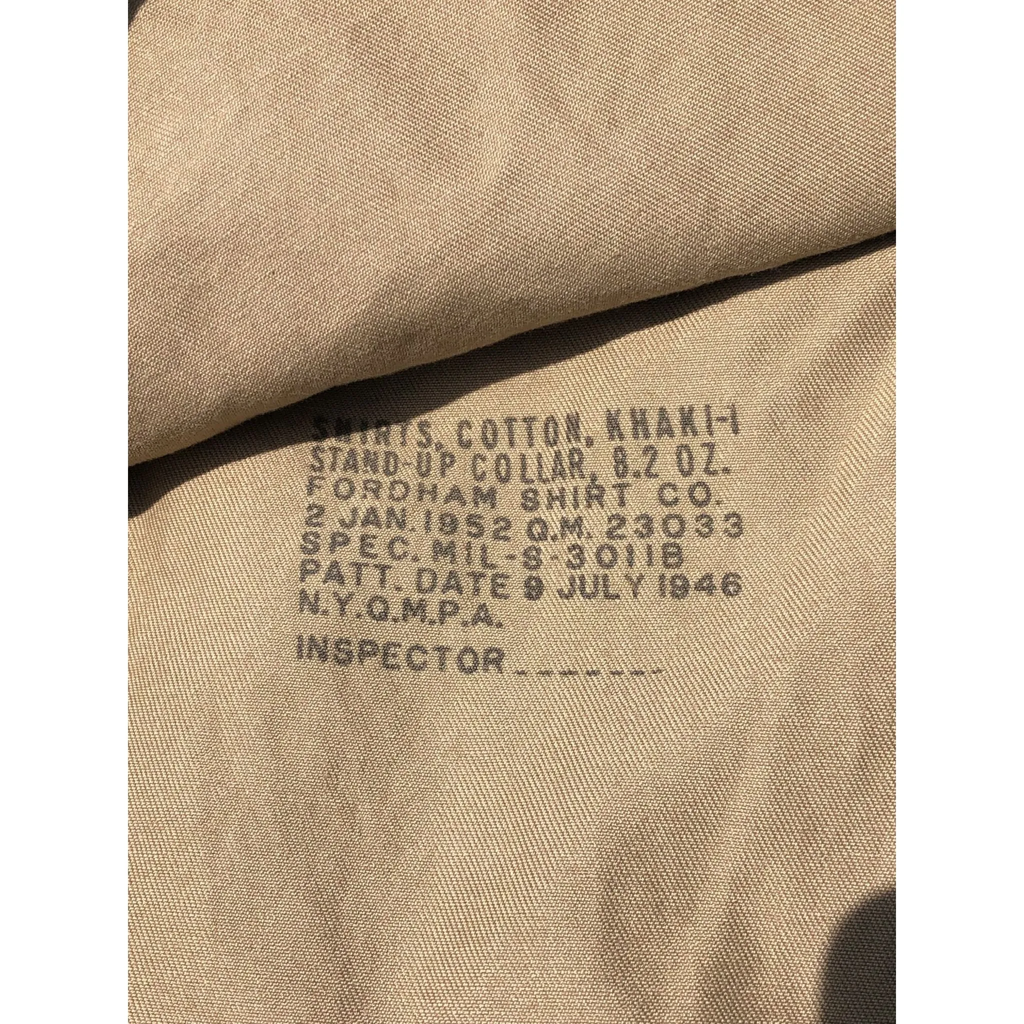 1952 U.S. Army Corporal Khaki Officer Dress Shirt