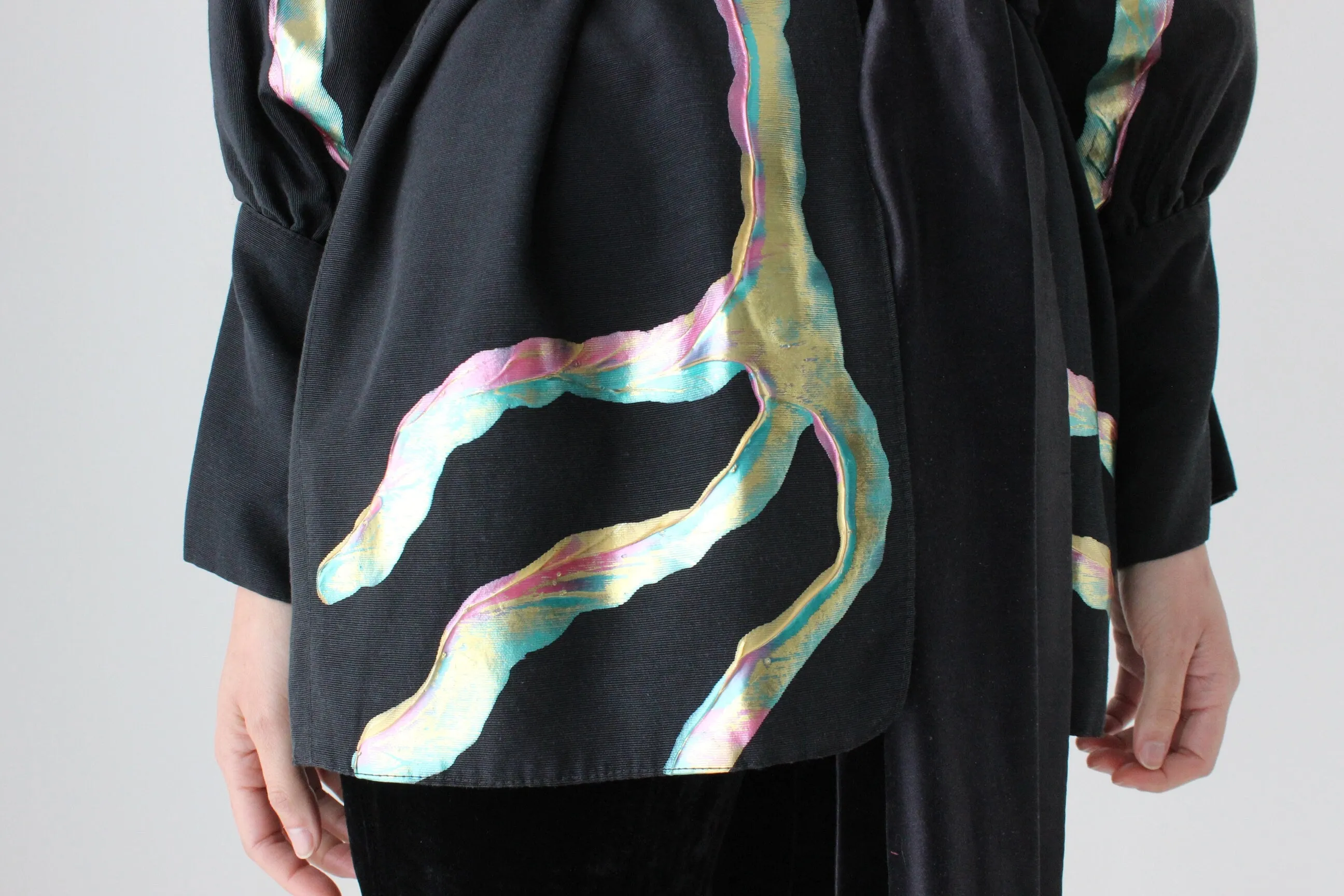 80s Collectible Terry & Toni Hand Painted Batwing Cocoon Kimono Jacket