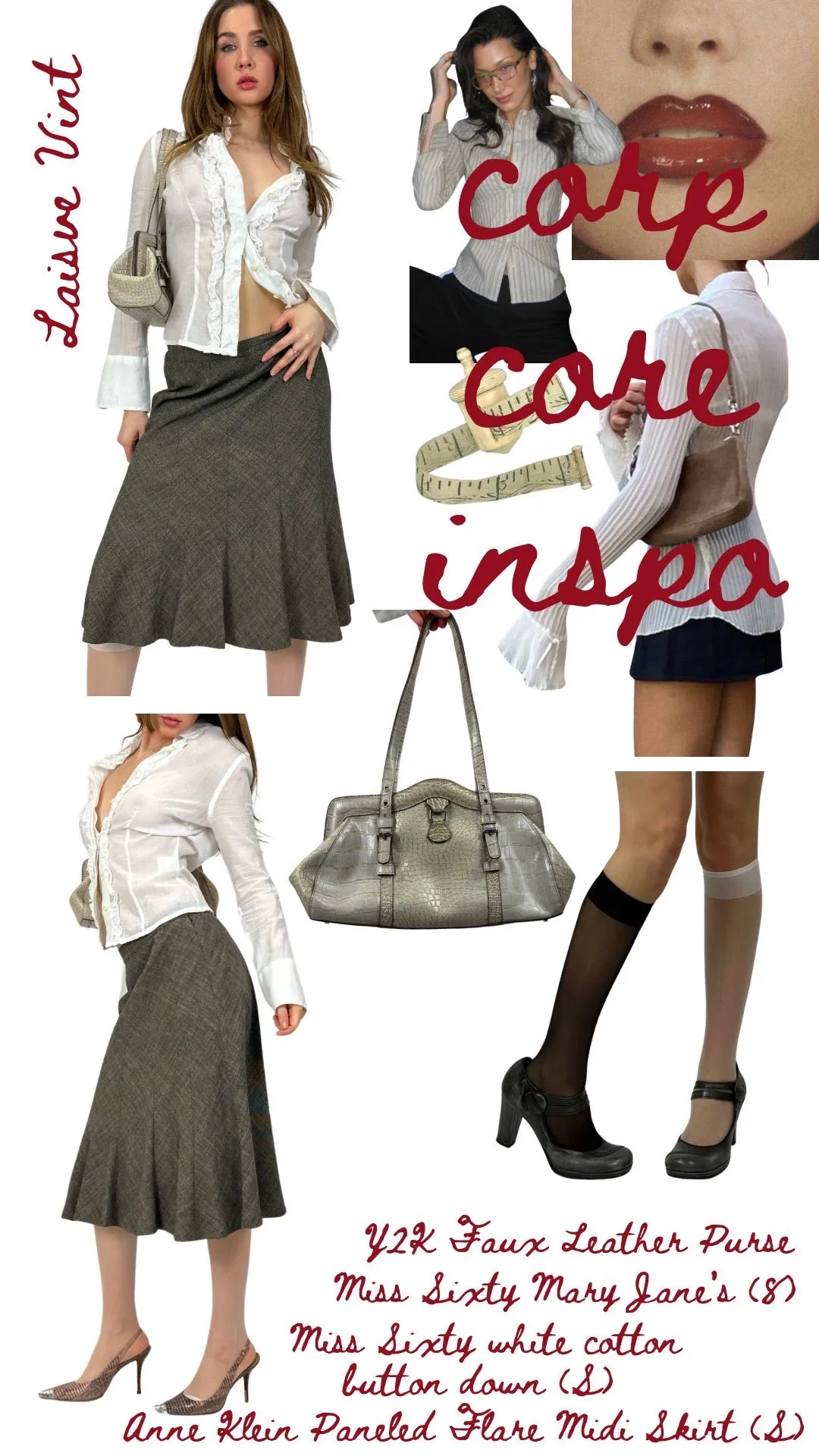 90's Paneled Flare Midi Skirt (S)