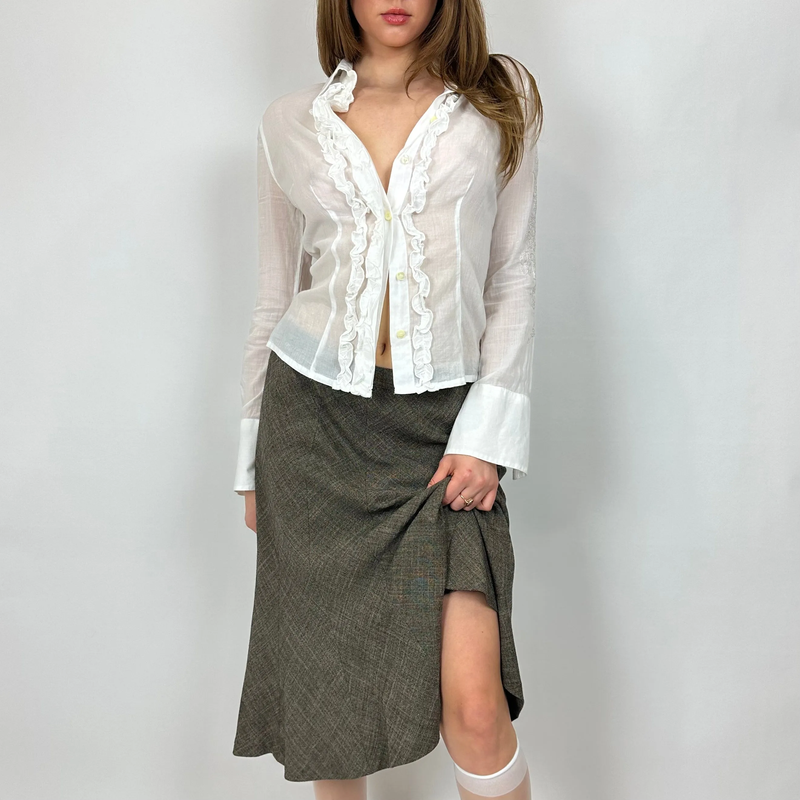 90's Paneled Flare Midi Skirt (S)