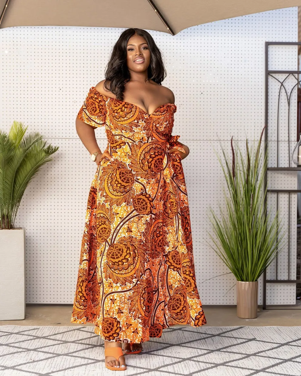 African Print Efua Wrap Dress