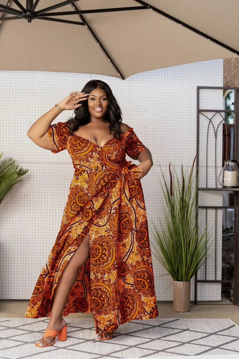 African Print Efua Wrap Dress