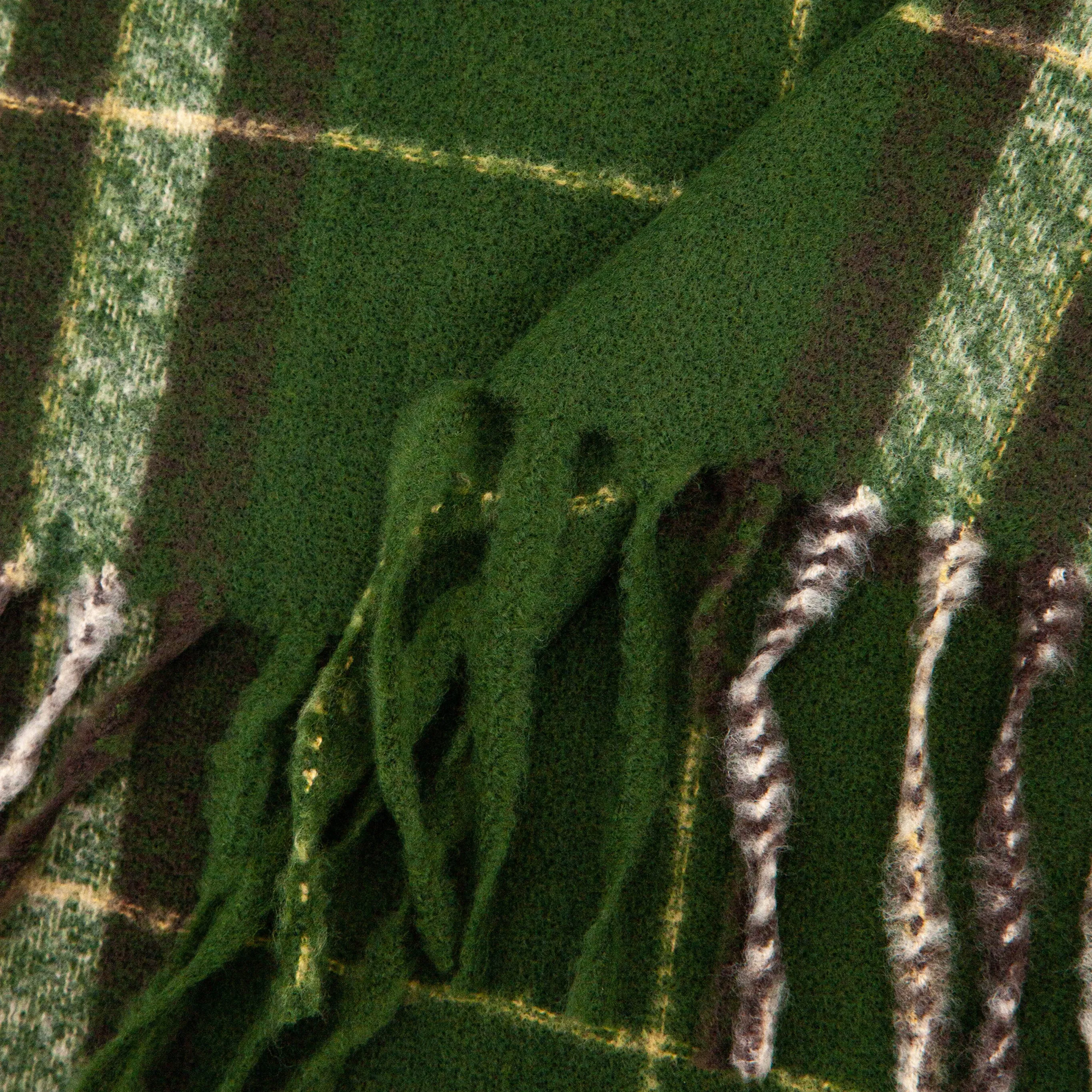 Alba Heavyweight Scarf - Green, Traditional Check