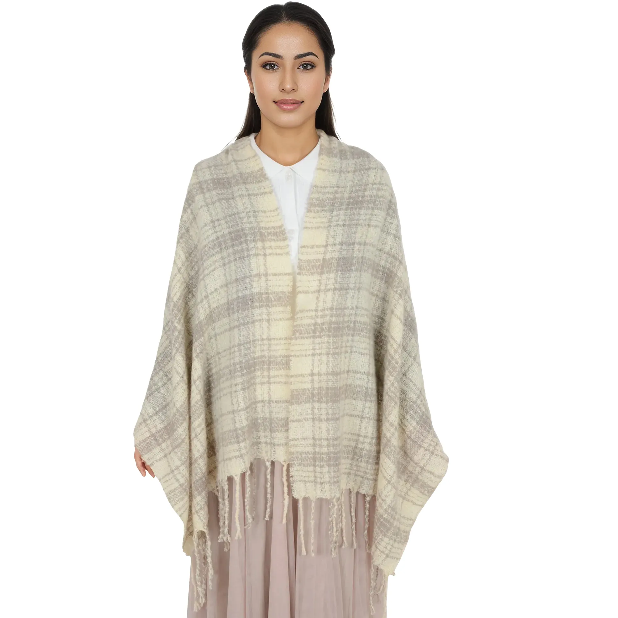 Anna-Kaci Plaid Winter Scarf Fringed Soft Warm Wrap Shawl Scarf for Women 23.6 x 70.9 inch