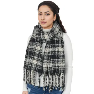 Anna-Kaci Plaid Winter Scarf Fringed Soft Warm Wrap Shawl Scarf for Women 23.6 x 70.9 inch