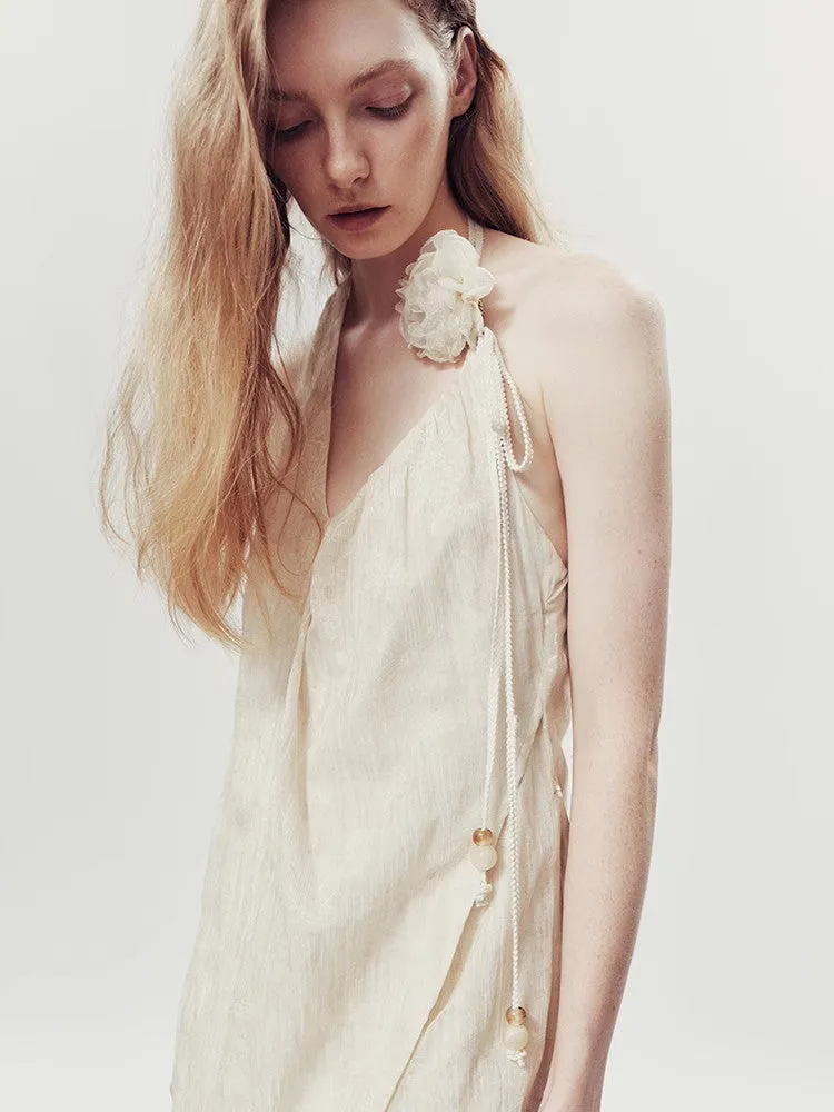 Back-Open Summer Natural Long Wrap Dress