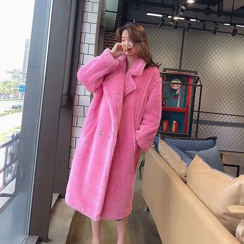 Bella Chic Women Faux Fur Coat, Great Colors! Seriously Cool, Warm Long Coat Thick Teddy Bear Coat
