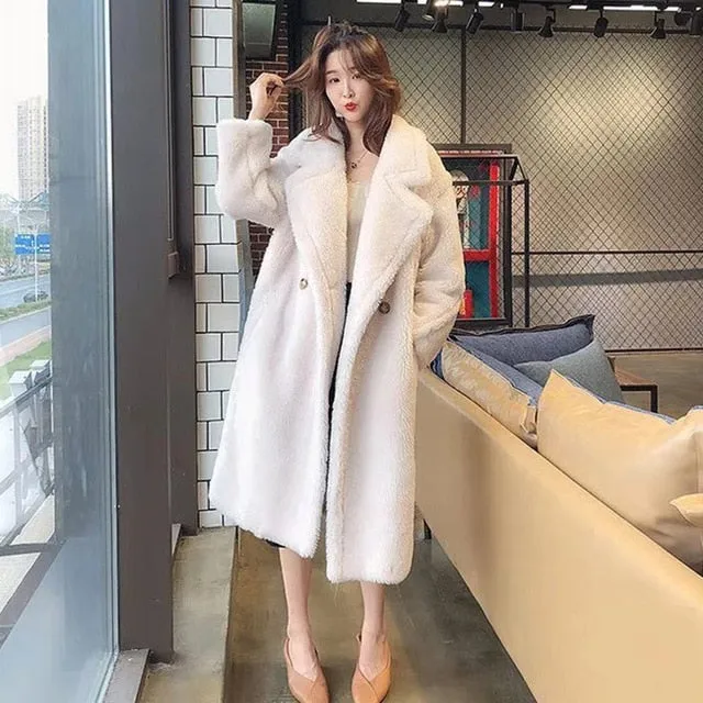 Bella Chic Women Faux Fur Coat, Great Colors! Seriously Cool, Warm Long Coat Thick Teddy Bear Coat