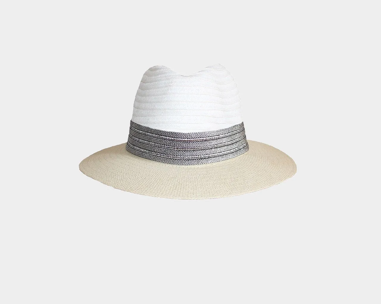 Black & White Fedora Style Sun Hat - The Milan