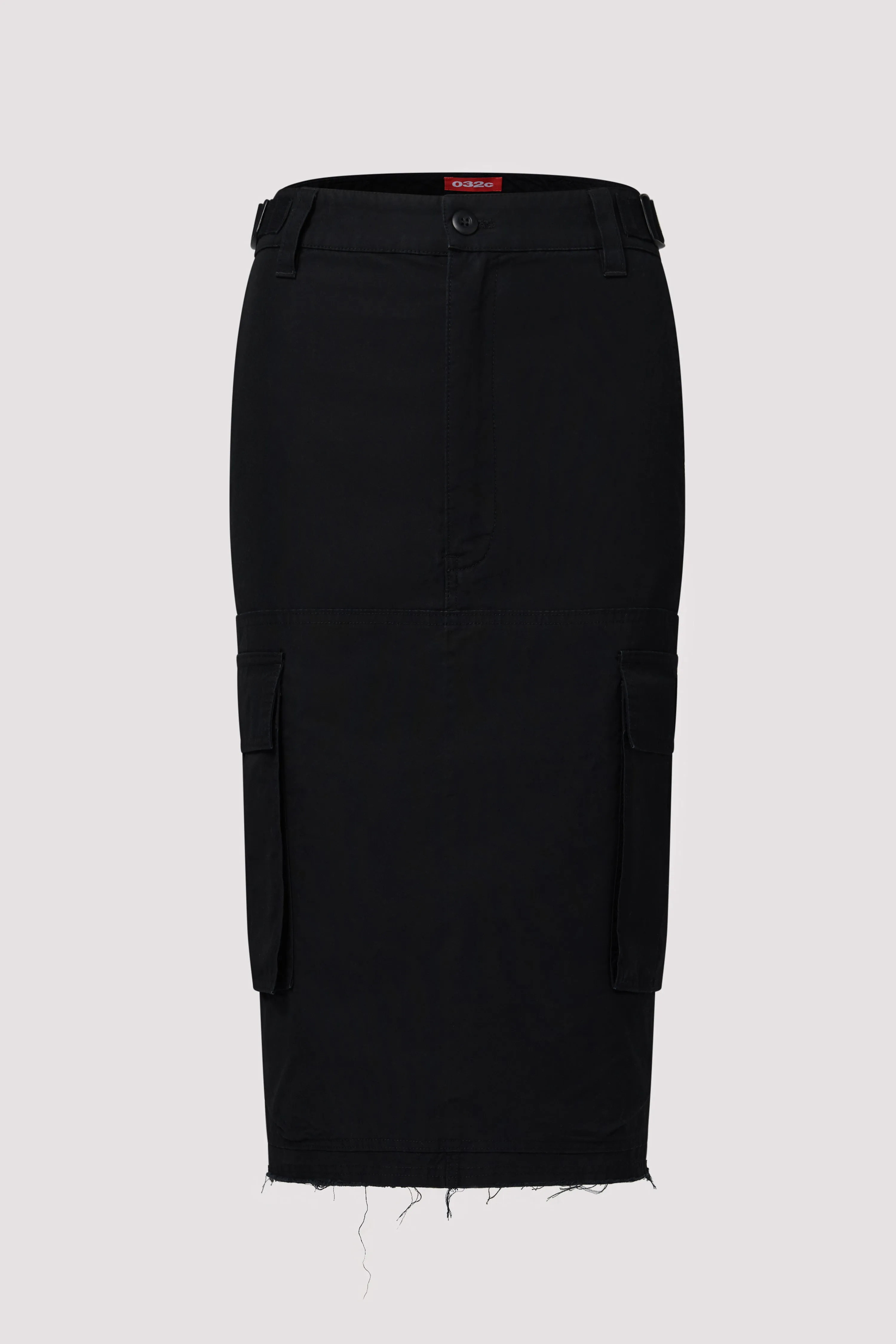 Black Cargo Midi Skirt