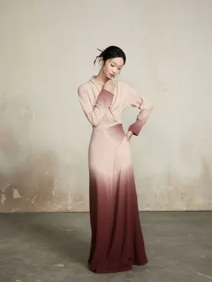 Cache-Coeur Gradation Long Wrap Dress