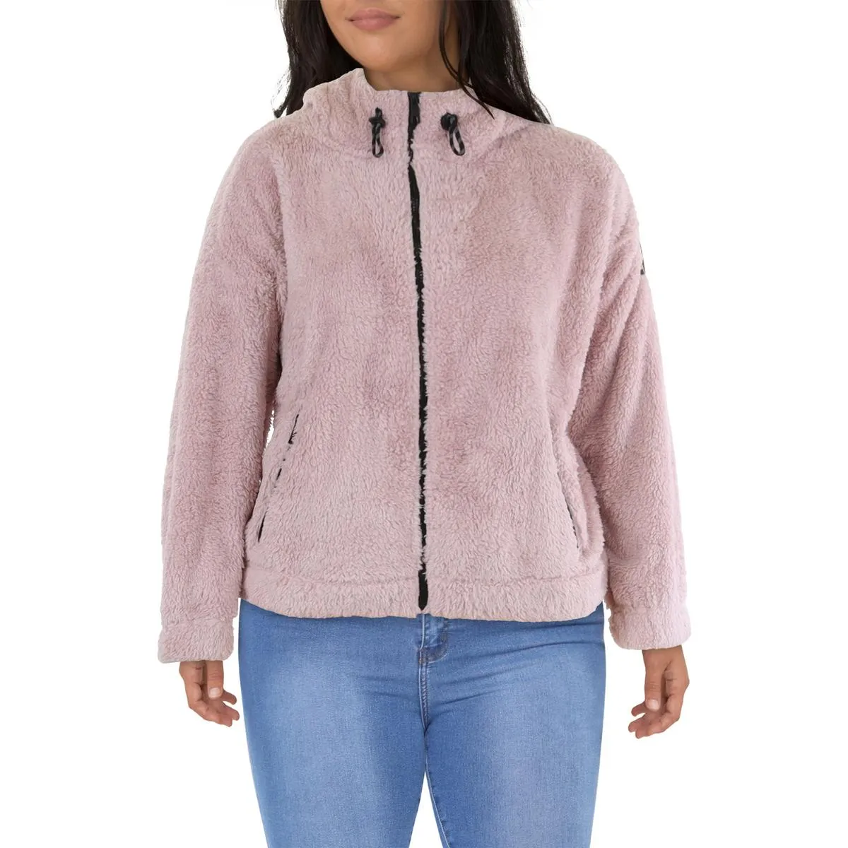 Calvin Klein Performance Womens Plus Short Warm Faux Fur Coat