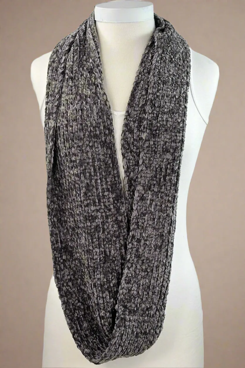 Chenille Infinity Scarf Black