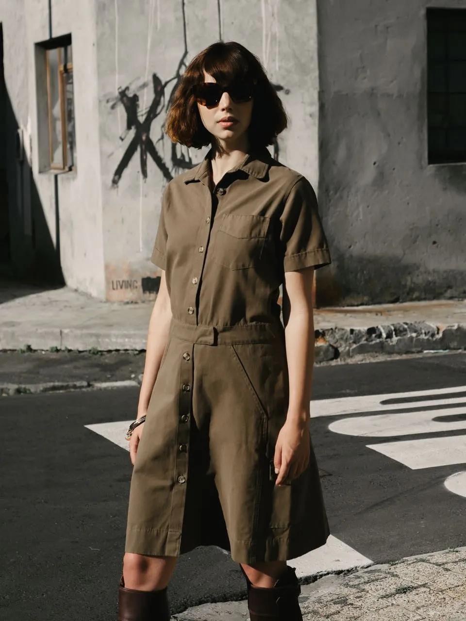 Classic Safari Dress - Taupe