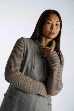 FABIANA FILIPPI Cashmere coat with mink fur collar size M