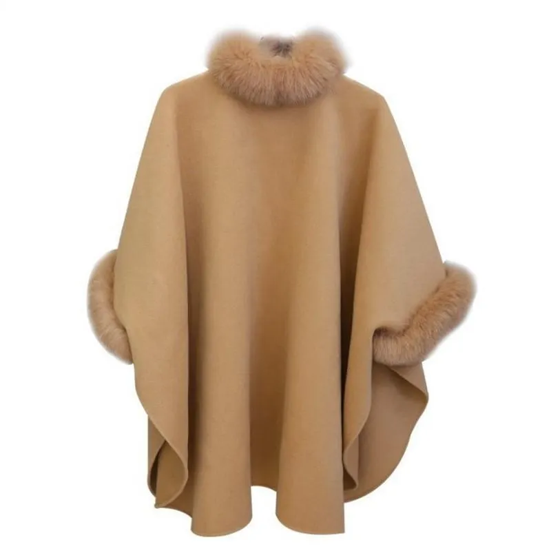 Fashion Woollen Outwear Fur Collar