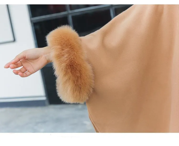 Fashion Woollen Outwear Fur Collar