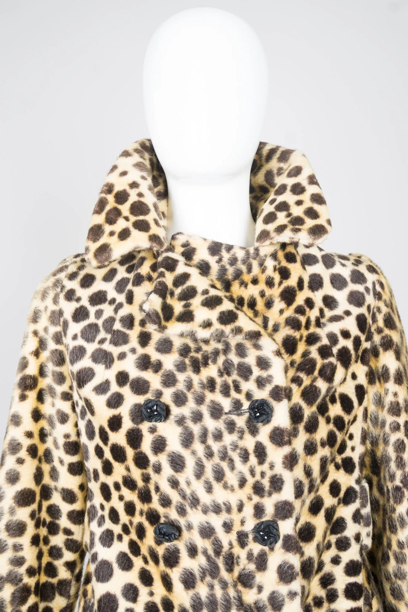 Faux Leopard Fur Peacoat