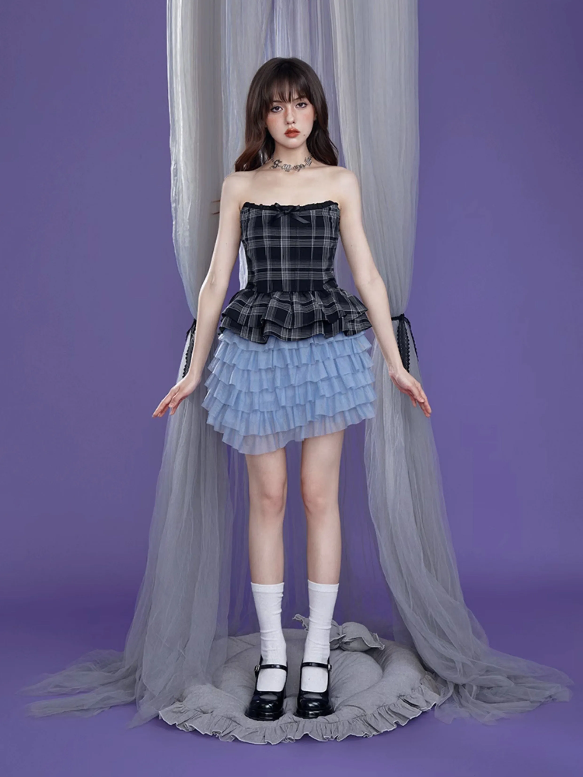 Fish Bone Slip Cake Dress