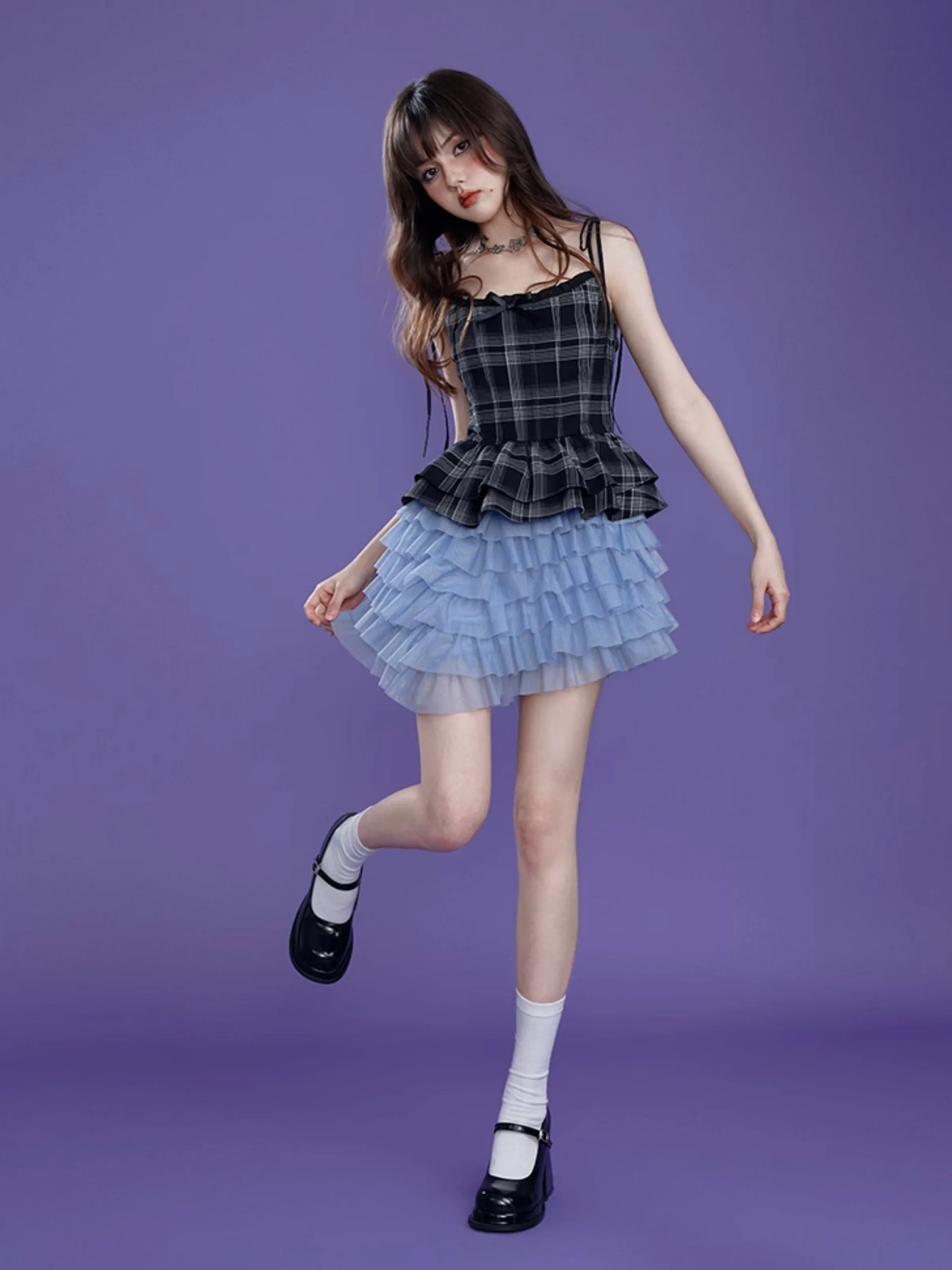 Fish Bone Slip Cake Dress