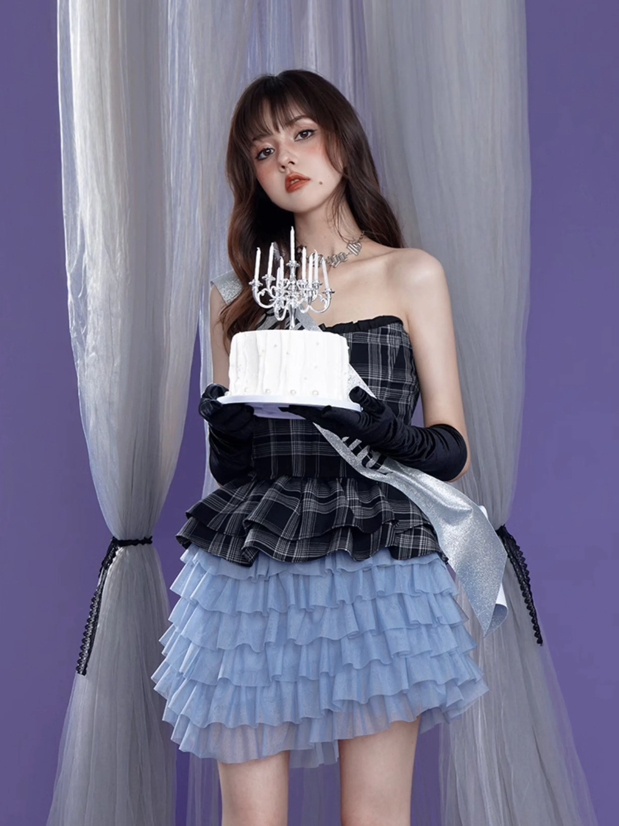 Fish Bone Slip Cake Dress