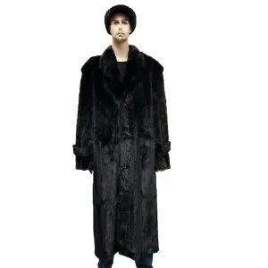 Full Skin Mink Trench Coat - Black