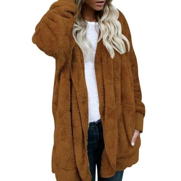 Hooded  Faux Fur Teddy Bear Coat