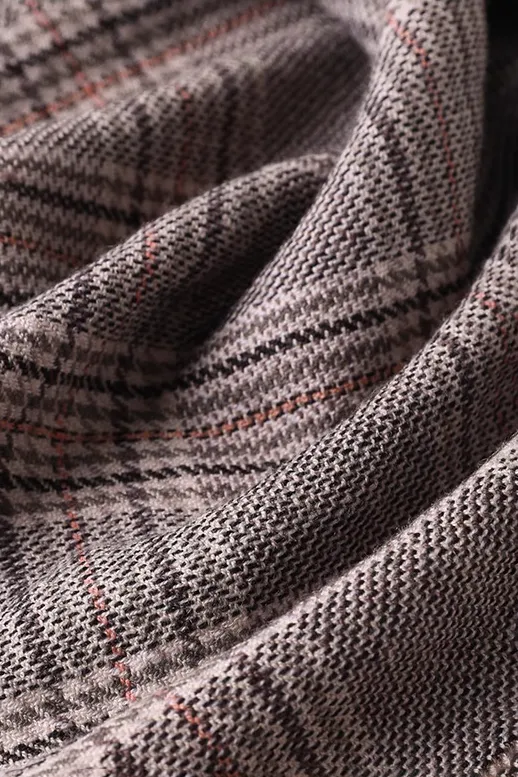 Houndstooth Pattern 100% Wool Fringe Scarf