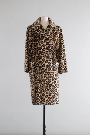Iconic 1960's Leopard Print Ladies Glamour Coat By Safari / ML
