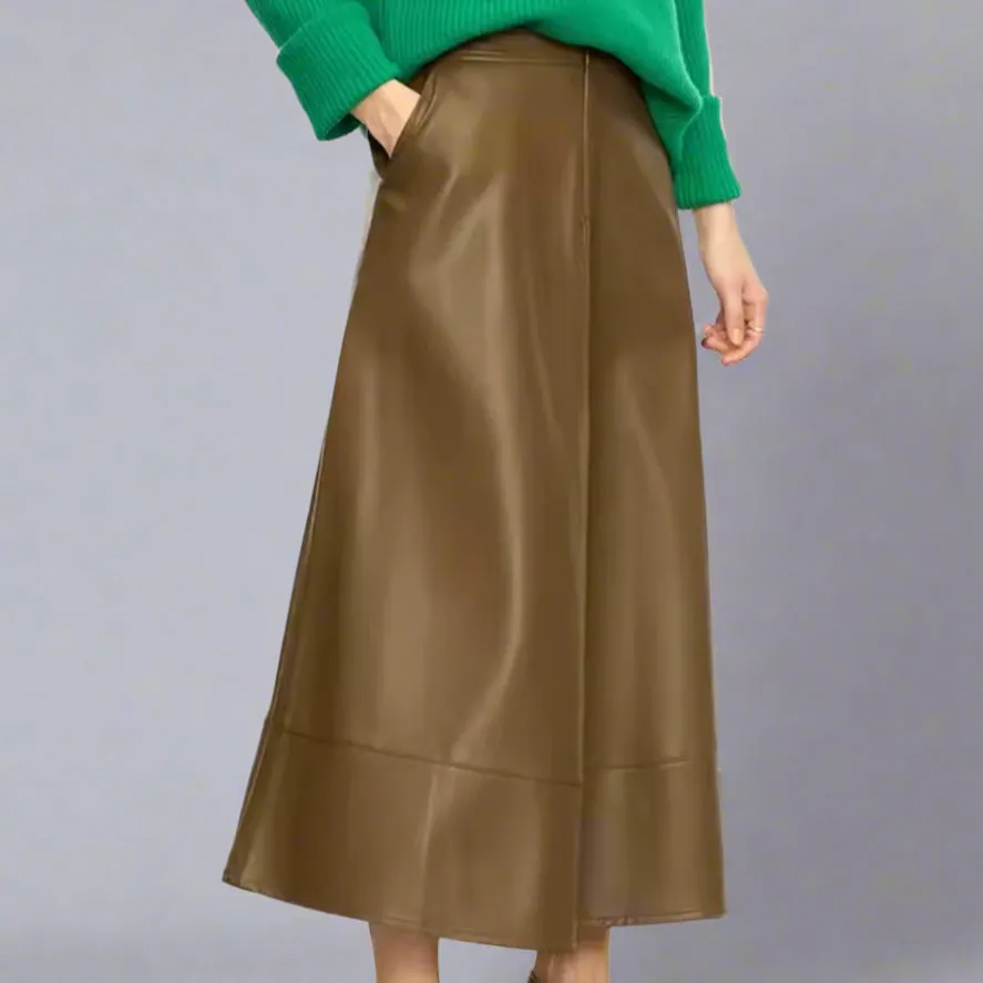 Leather Midi Skirt