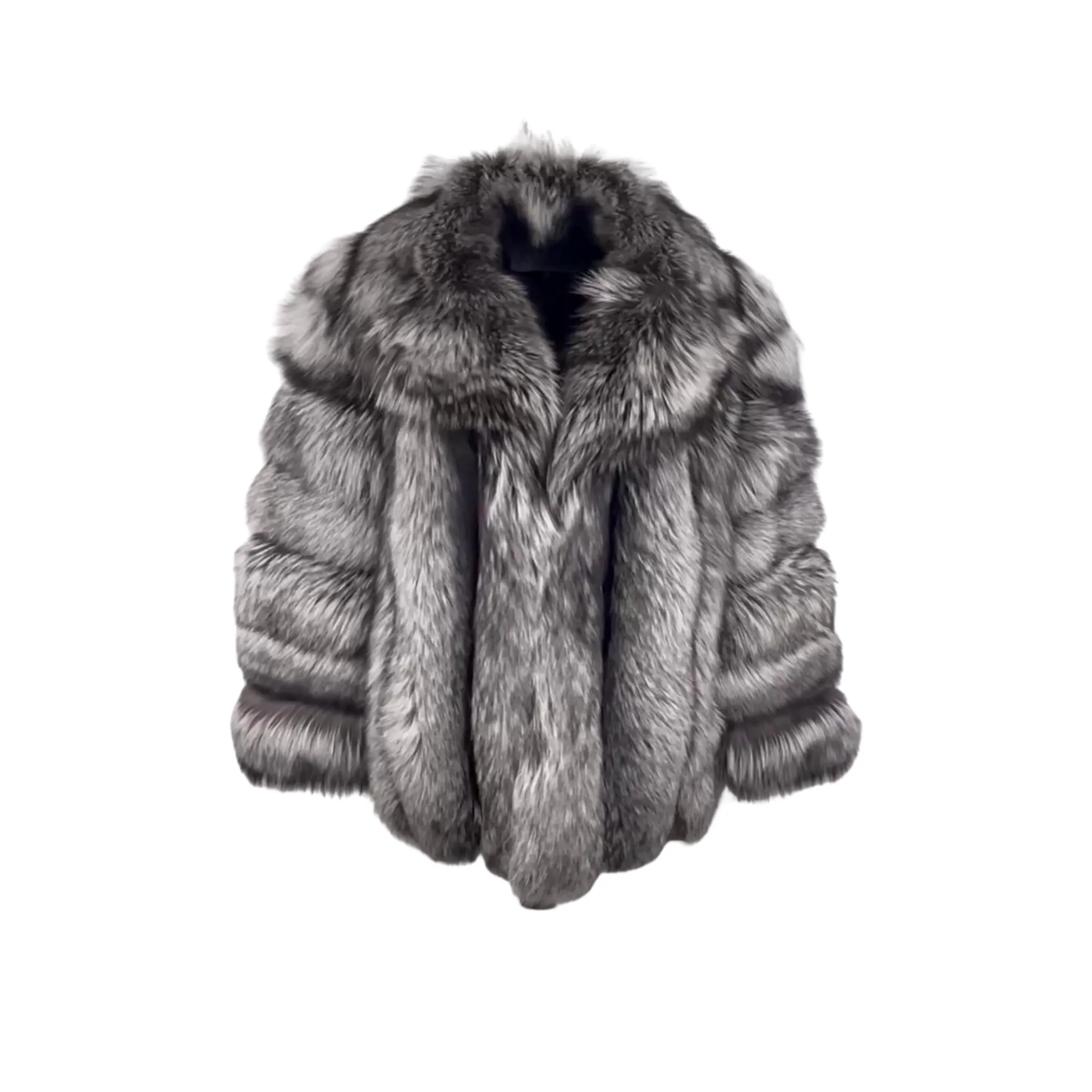 Men's 3/4 Silver Fox Coat Style # 9001