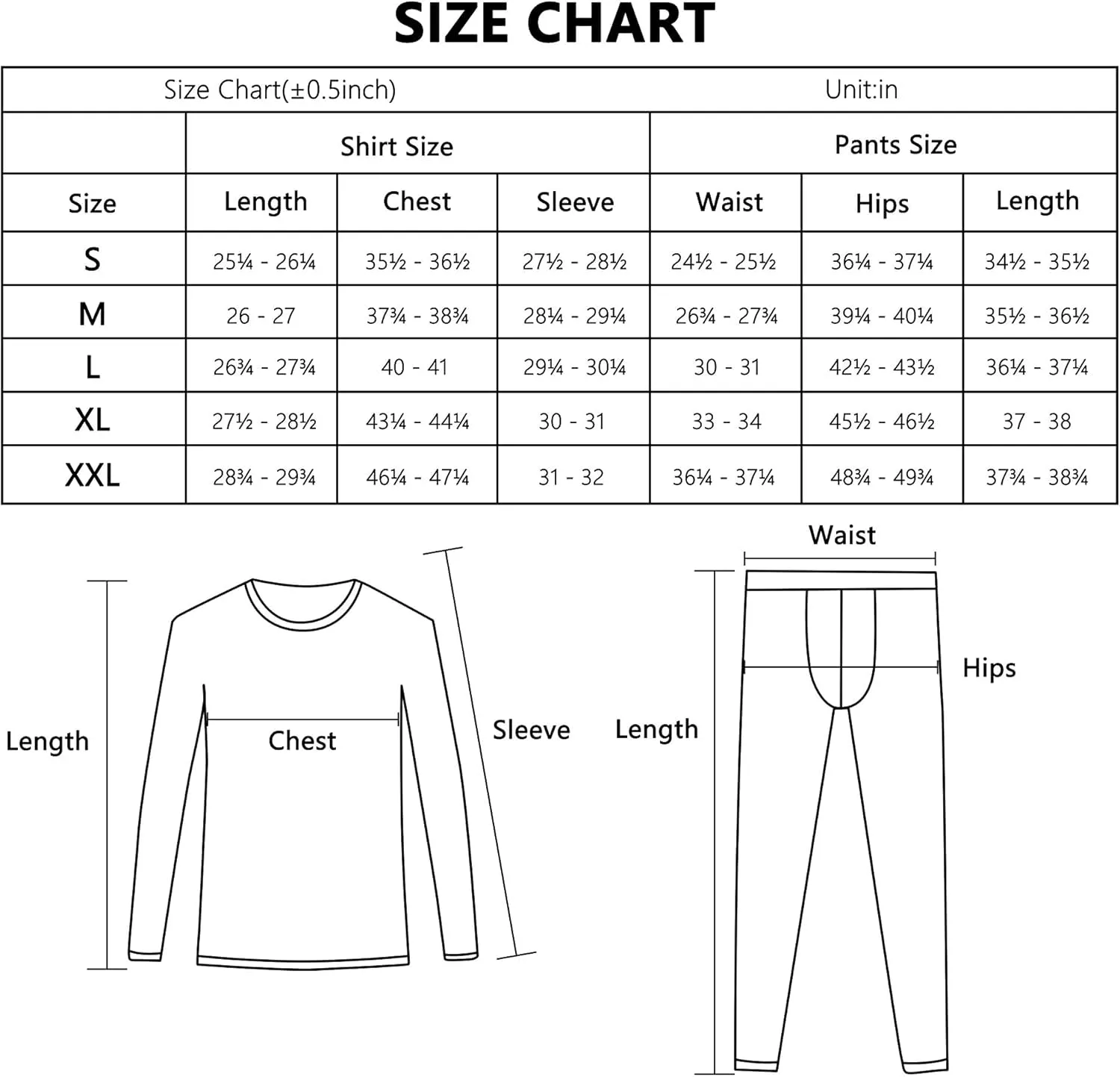 Men's Thermal Underwear Set Performance Base Layer Wicking Long Johns