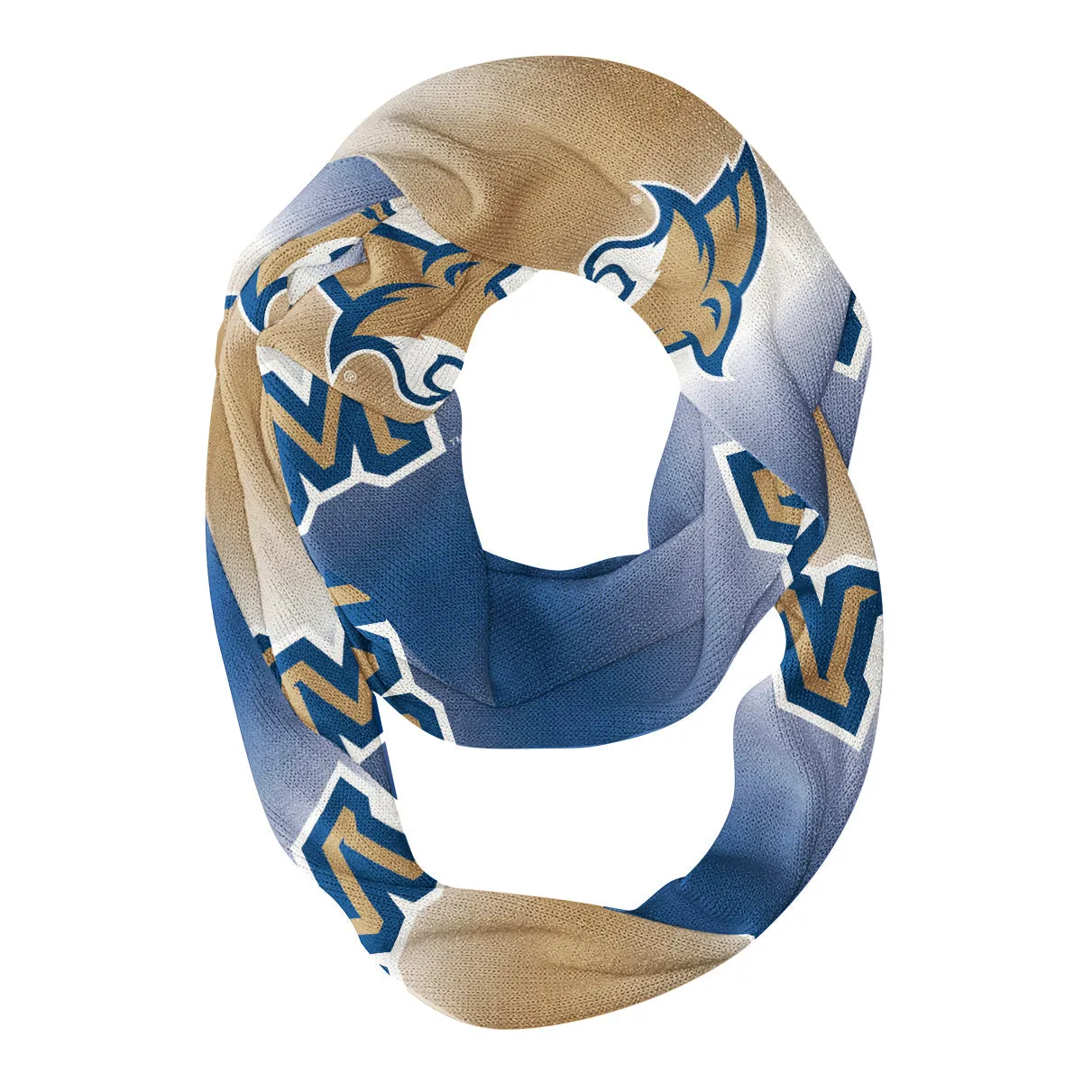 Montana State Bobcats All Over Logo Game Day Collegiate Women Ultra Soft Knit Infinity Scarf by Vive La Fete