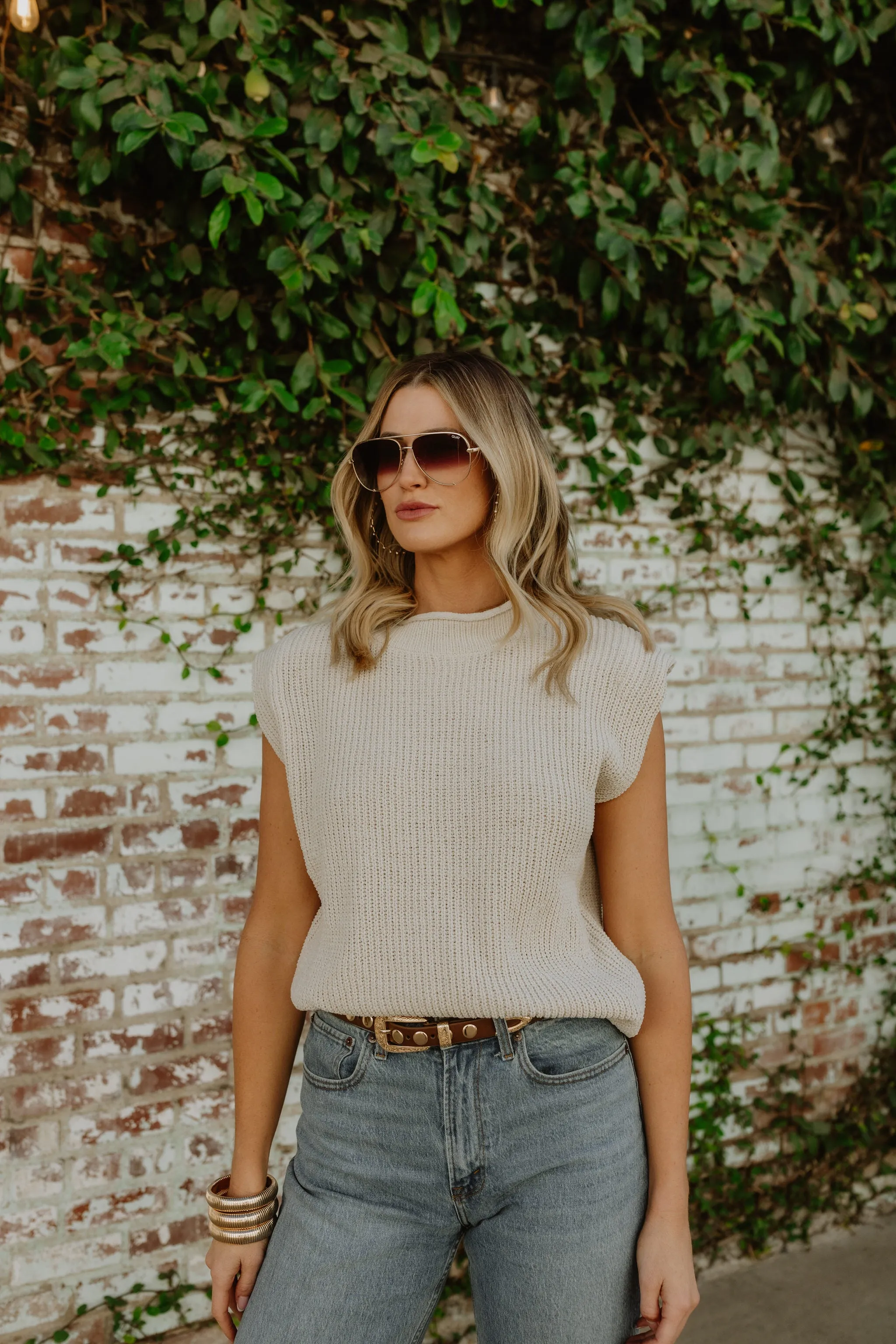 NEW!! Brooke Mock Neck Sweater in Cream