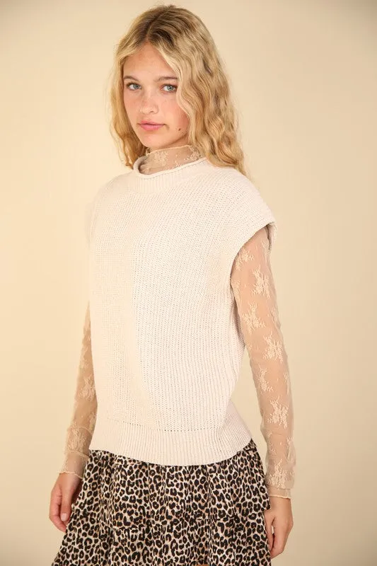 NEW!! Brooke Mock Neck Sweater in Cream
