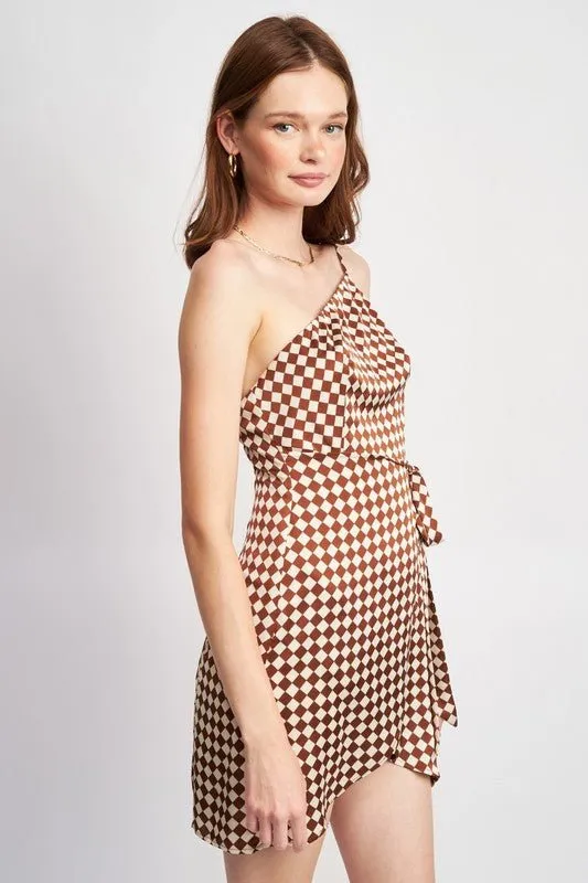 One-shoulder Wrap Dress