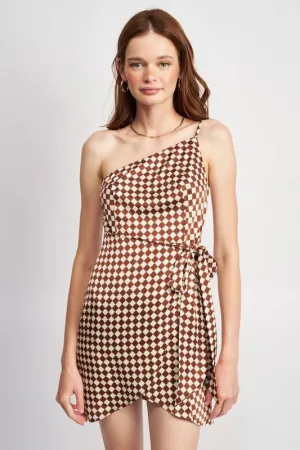 One-shoulder Wrap Dress