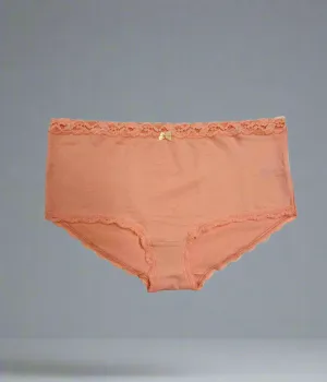 Peach Lace Trim Midi Briefs