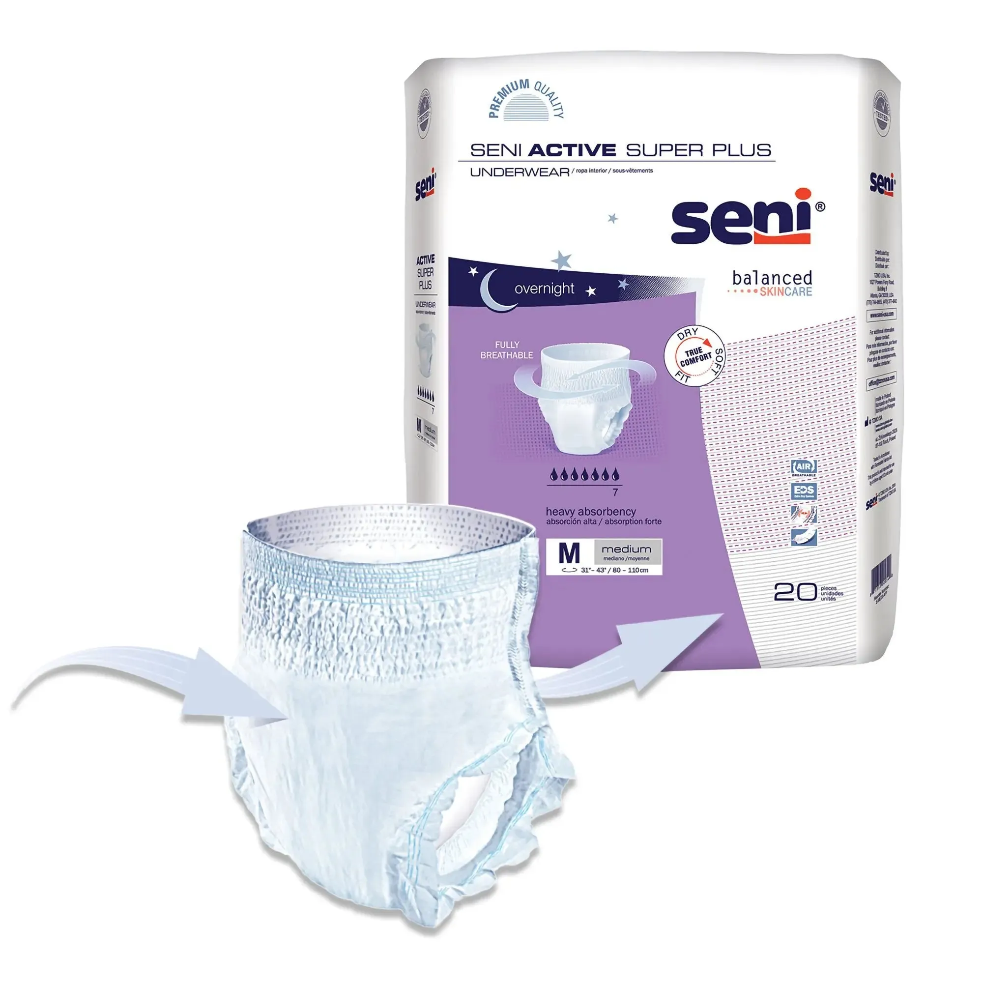 Seni® Active Super Plus Heavy Absorbent Underwear, Medium