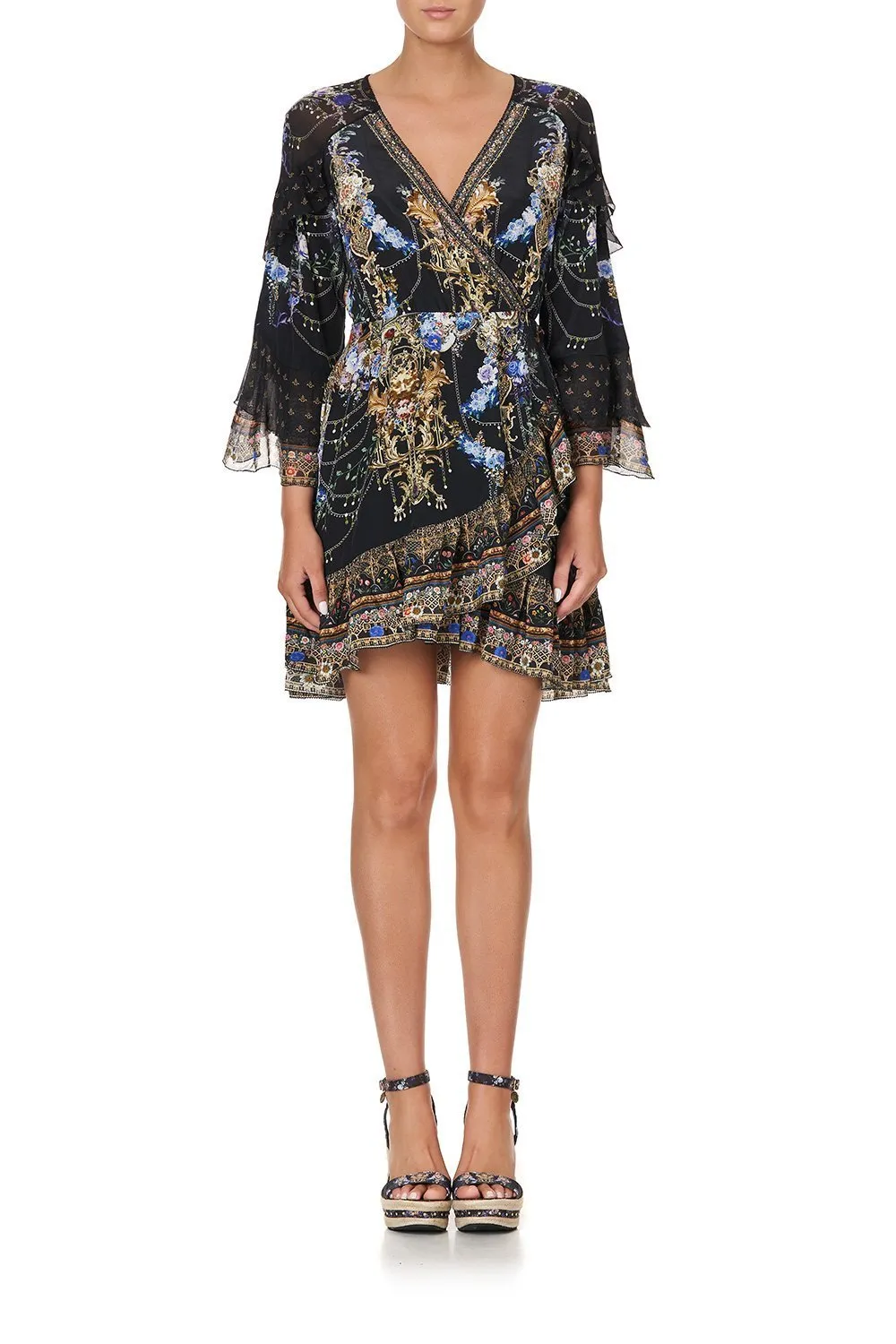 SHORT WRAP DRESS WITH RUFFLES PALACE PLAYHOUSE
