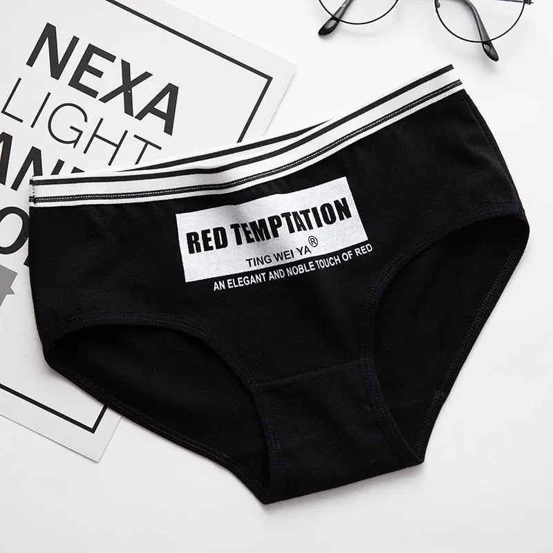 Simple Black White Cat Panties