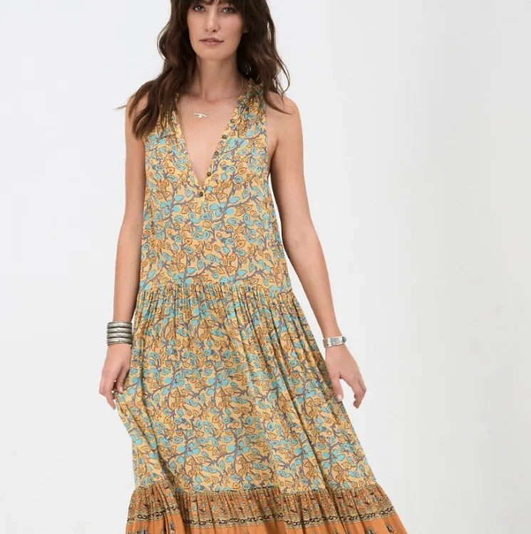 Sleeveless V-Neck Cotton Dress