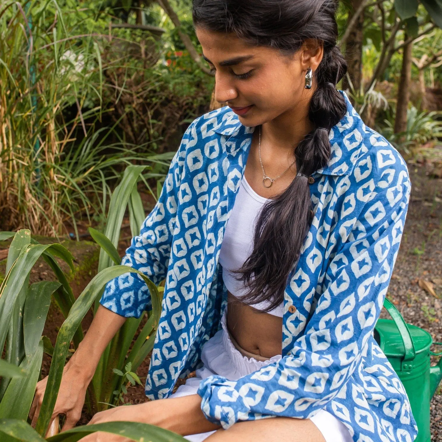Surmaya Indigo Diamond Shirt