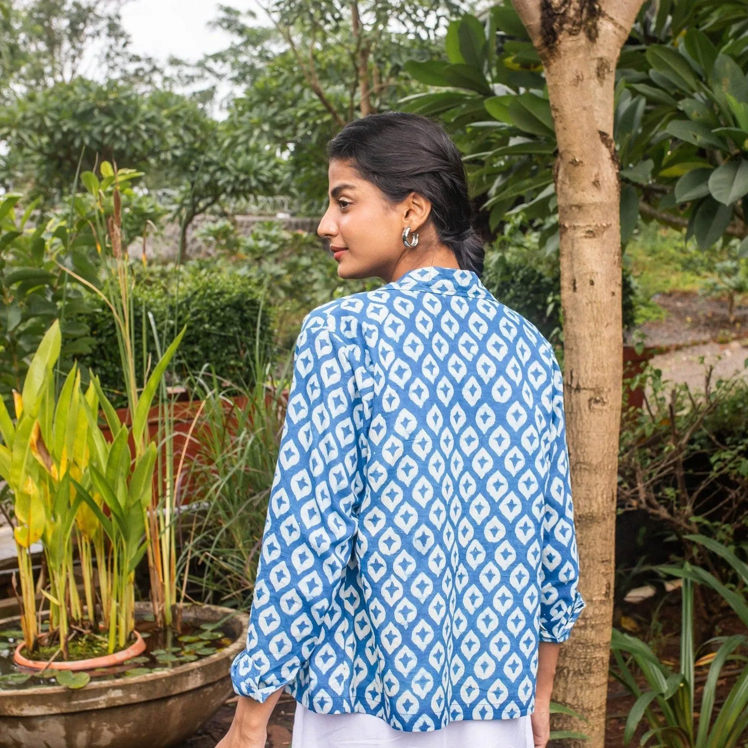 Surmaya Indigo Diamond Shirt