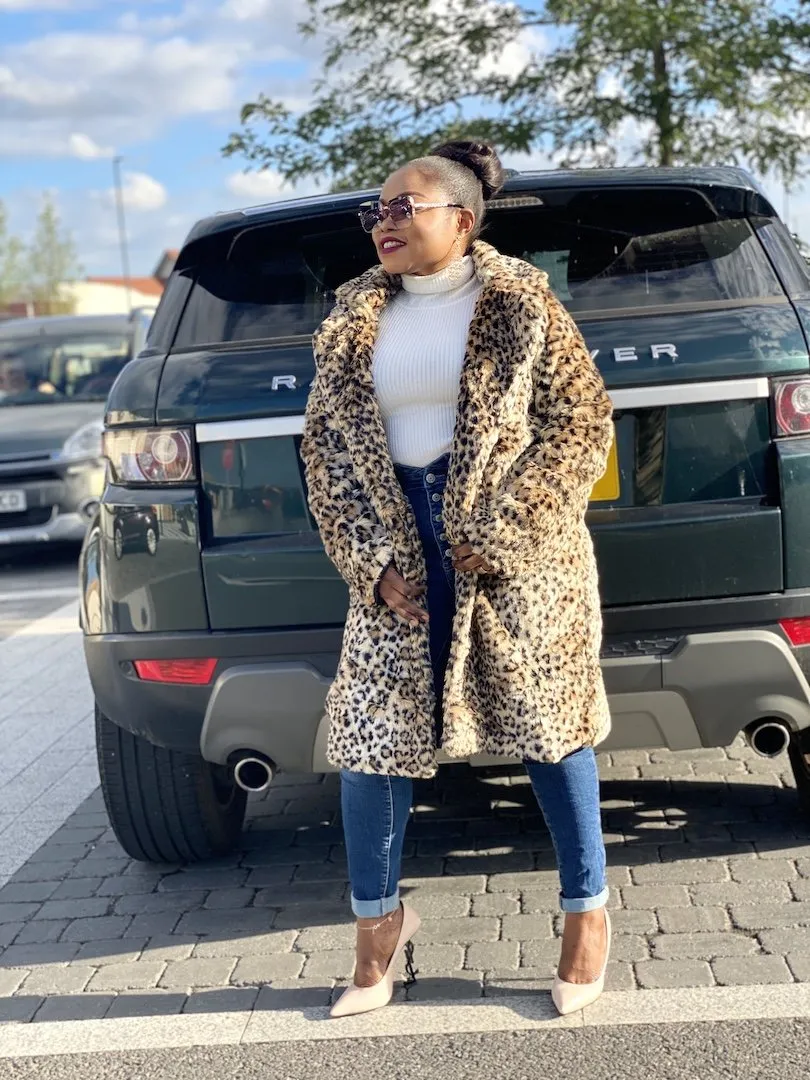 Teddy Fur Coat In Leopard Print