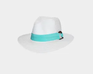 White Panama Style Sun Hat - The Monaco
