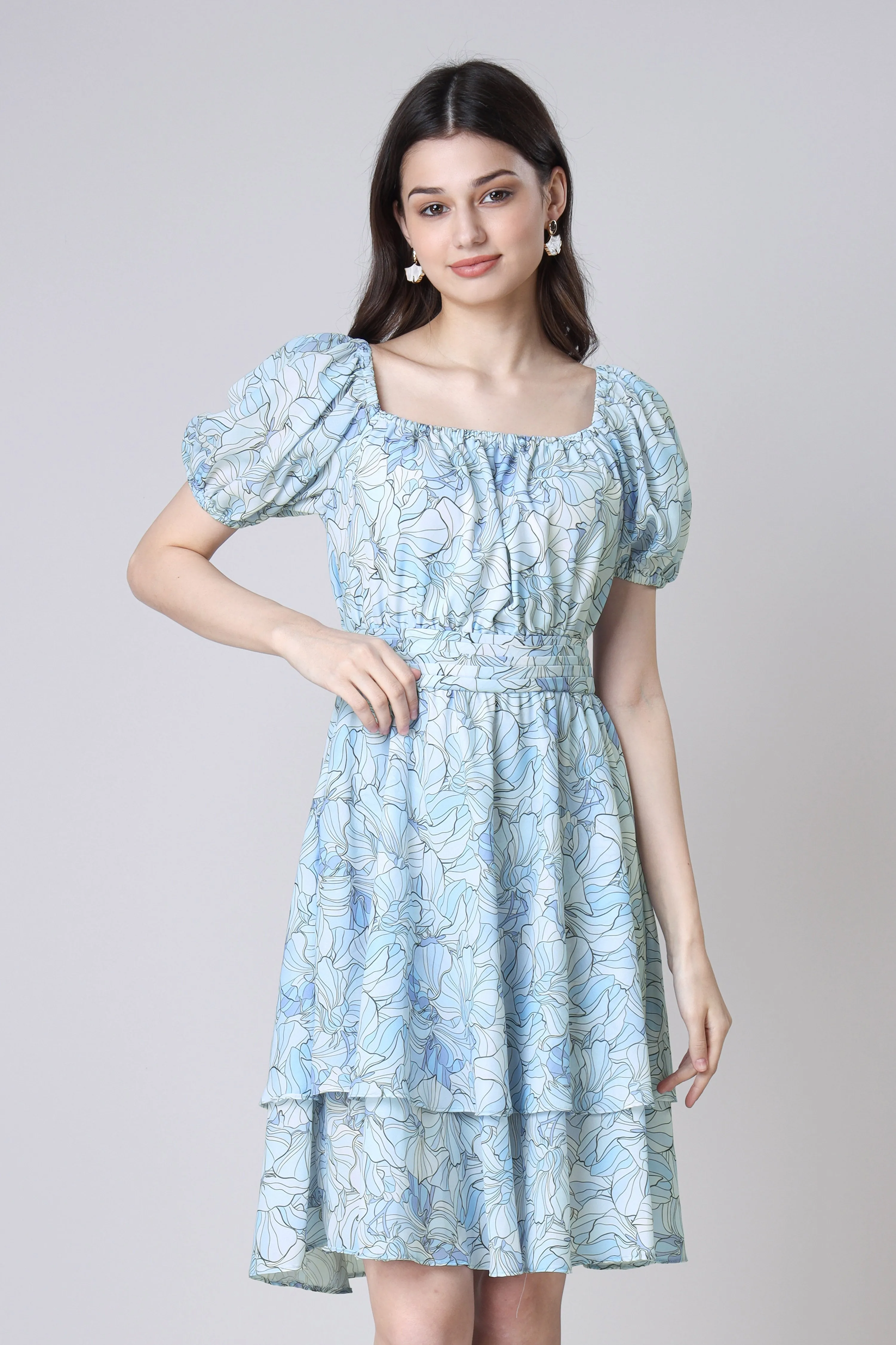 Women Floral Print Fit And Flare Dress