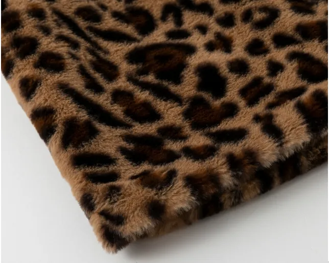 Women's Autumn & Winter Faux Fur Coat With Leopard Print