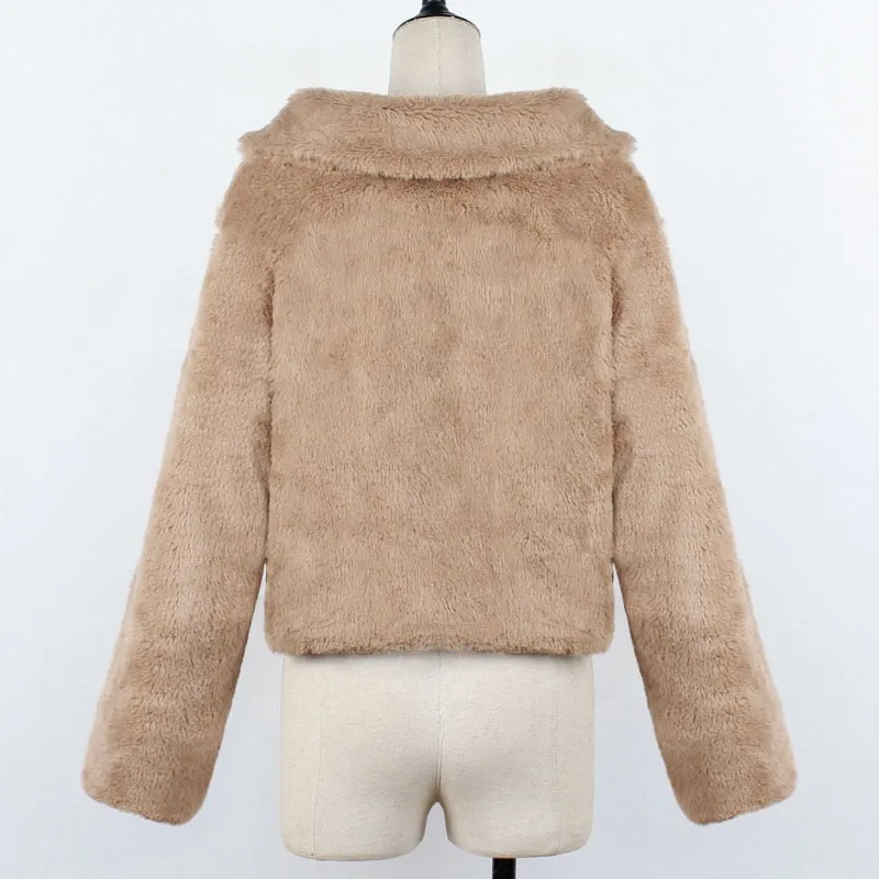 Women's Autumn/Winter Faux Fur Short Thick Coat